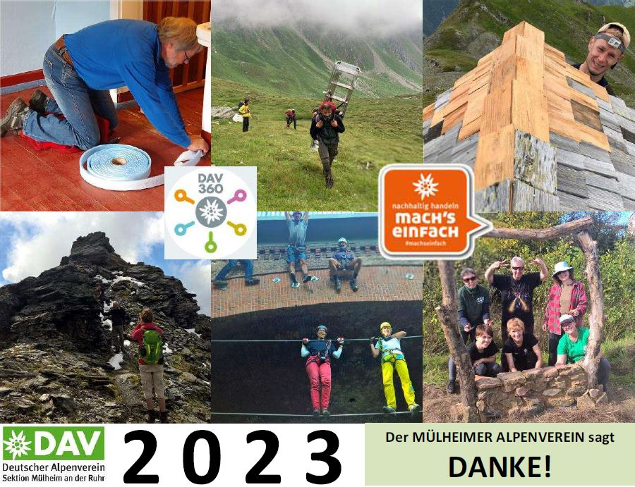 Danke für 2023 | © DAV-Sektion Mülheim an der Ruhr 2023 | © DAV-Sektion Mülheim an der Ruhr