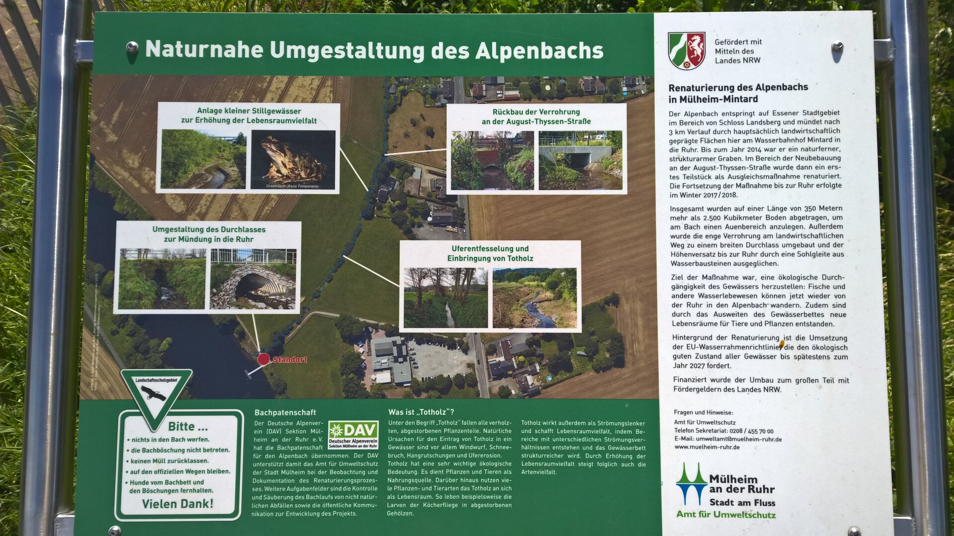 Informationstafel zum Alpenbach am Mintarder Wasserbahnhof | © Michael Cremer 2021 | © Michael Cremer