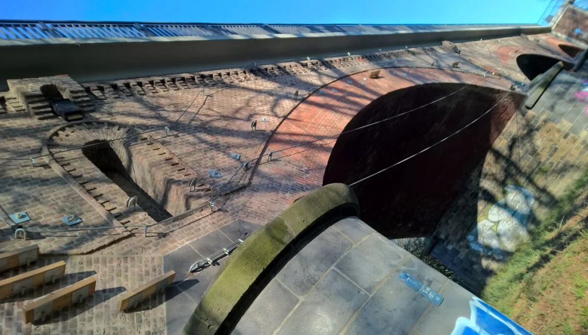 Mittelteil des Klettersteigs Vorlandbrücke in Richtung Ruhr | © Michael Cremer 2022 | © Michael Cremer